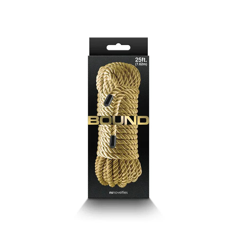 25 ft. bound rope in tan color packaged for versatile use in decorative and personal activities