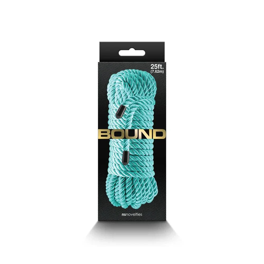 25 ft. teal bound rope with durable, non-chafing design for decorative and versatile uses