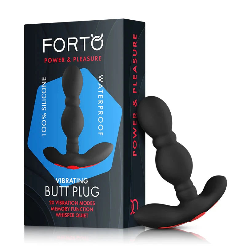 Forto Vibrating Anal Plug Rechargeable Silicone Black by Anal Toys & Stimulators