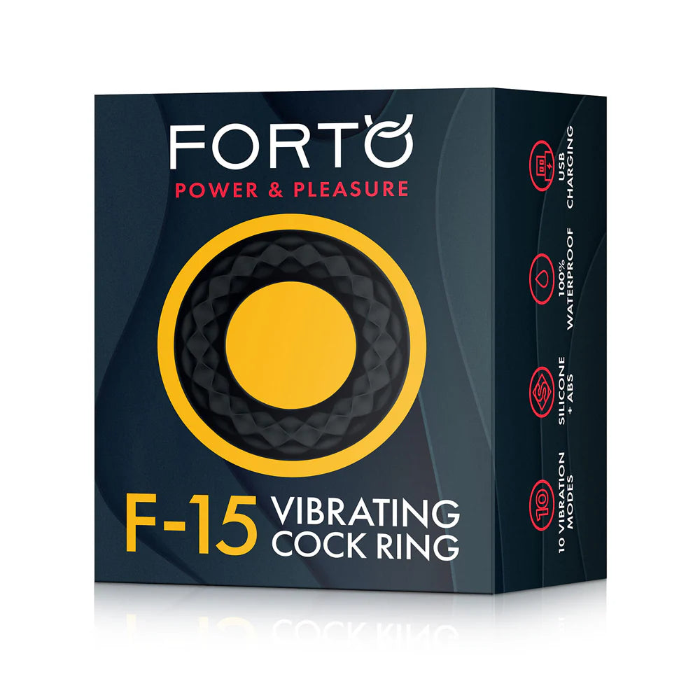 Forto F-15 Rechargeable Silicone Vibrating Cockring with Powerful Vibration and Comfortable Fit by Cock & Balls