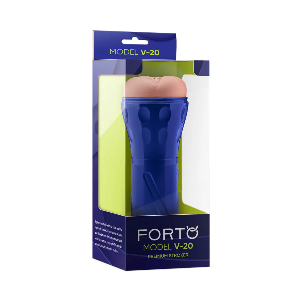 Forto Model V-20 Stroker Premium Male Pleasure Device with Realistic Texture and Design by Masturbators and Strokers
