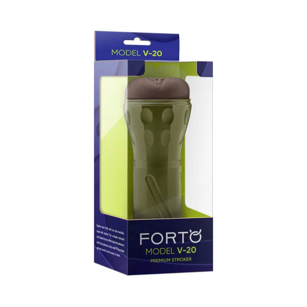 Forto Model V-20 Stroker Premium Male Pleasure Device with Realistic Texture and Design by Masturbators and Strokers