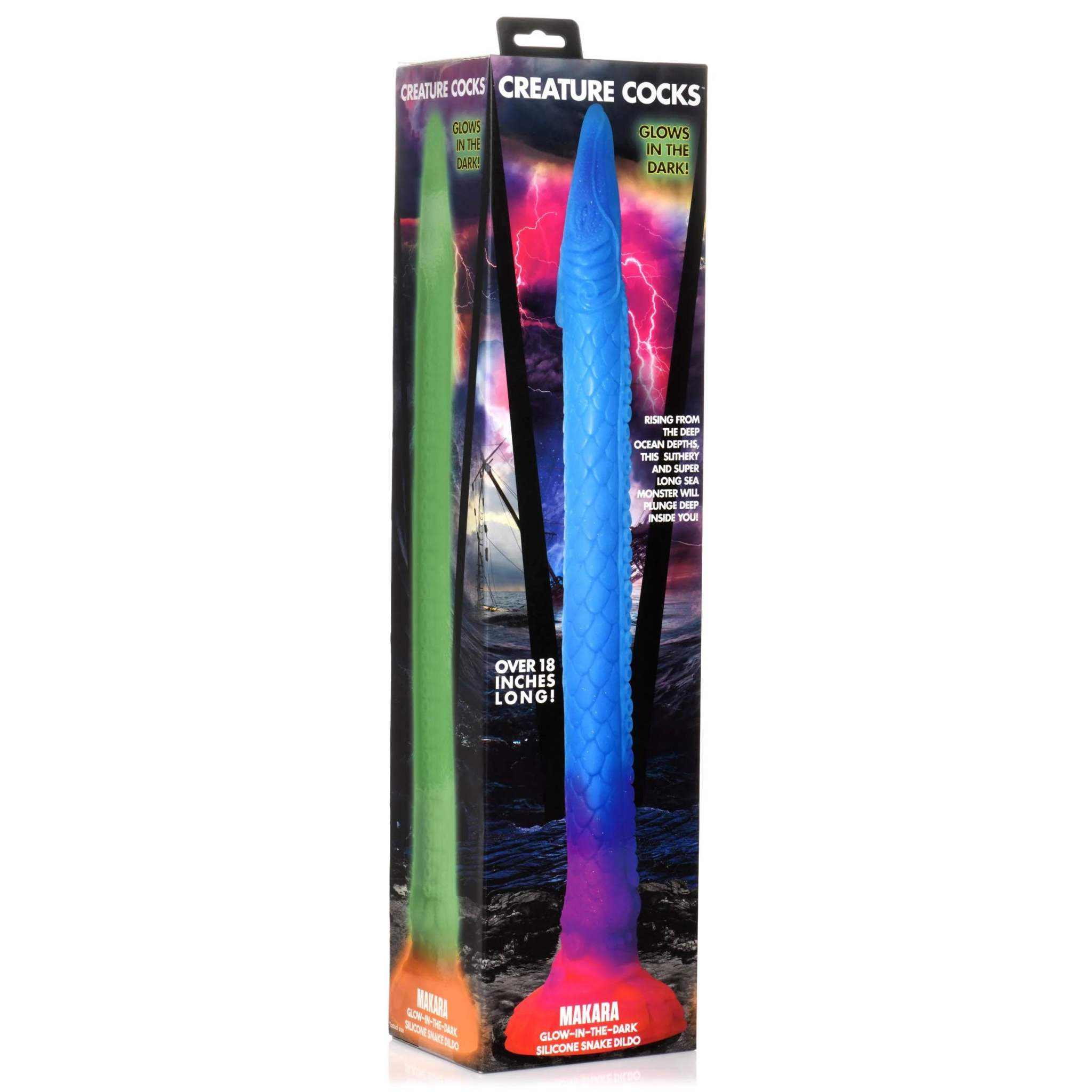 Makara Glow-in-the-Dark Silicone Snake Dildo by Anal Toys & Stimulators