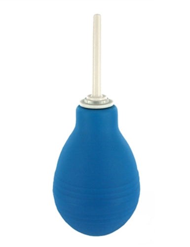 Blue Anal Clean Enema Bulb with easy-grip design and smooth narrow nozzle for personal cleaning, holds 250ml fluid