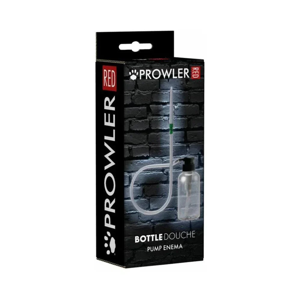 Prowler RED Bottle douche pump enema with ergonomic design and pump mechanism for comfortable personal hygiene and cleansing.