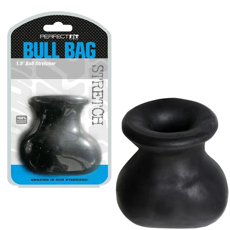 Perfect Fit Bull Bag XL 1.5in Ball Stretcher - Black by Cock & Balls