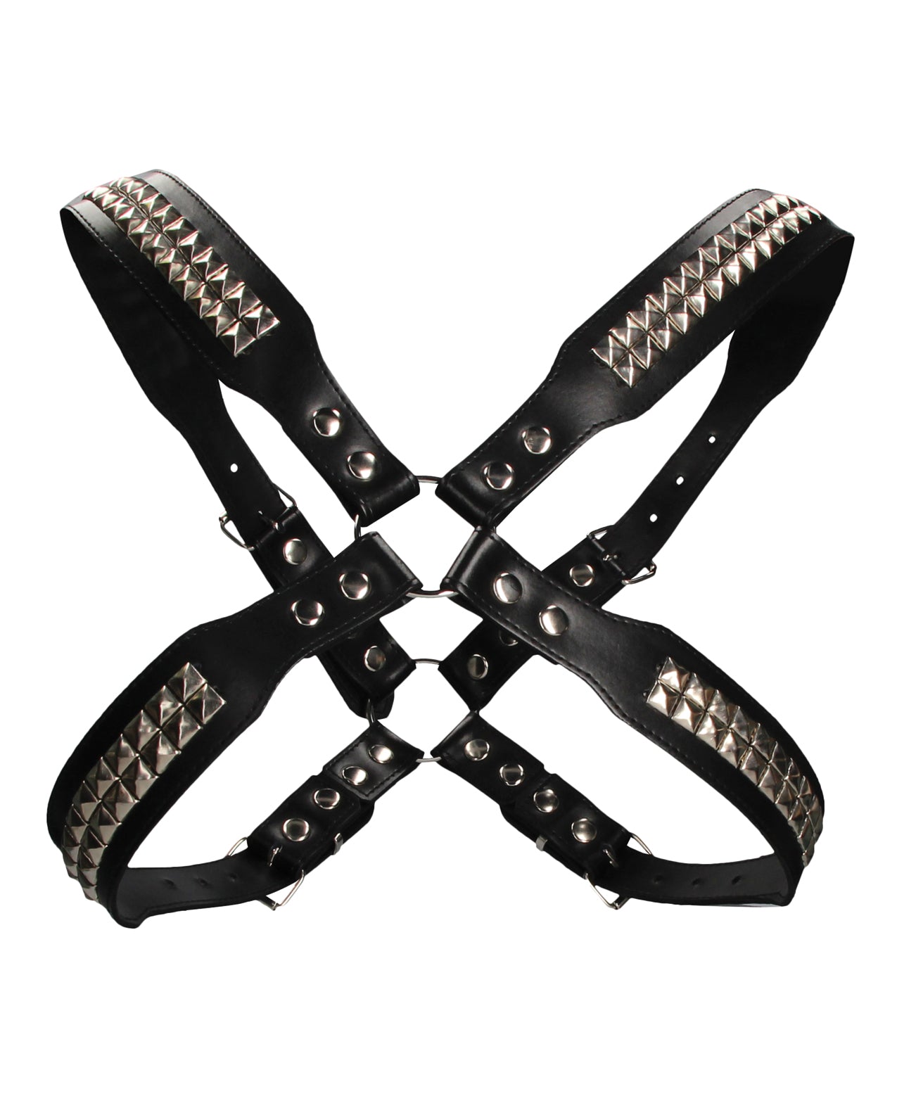 Shots Uomo Men's Pyramid Stud Body Harness - Black by Bondage & Fetish Toys