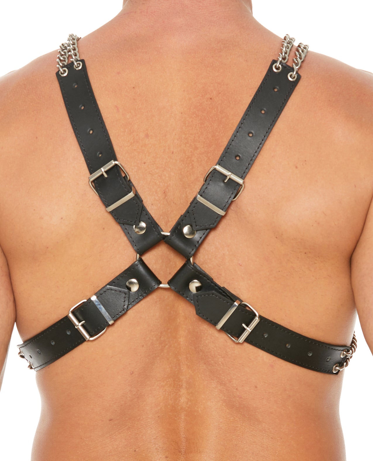 Shots Uomo Chain & Chain Harness - Black by Bondage & Fetish Toys