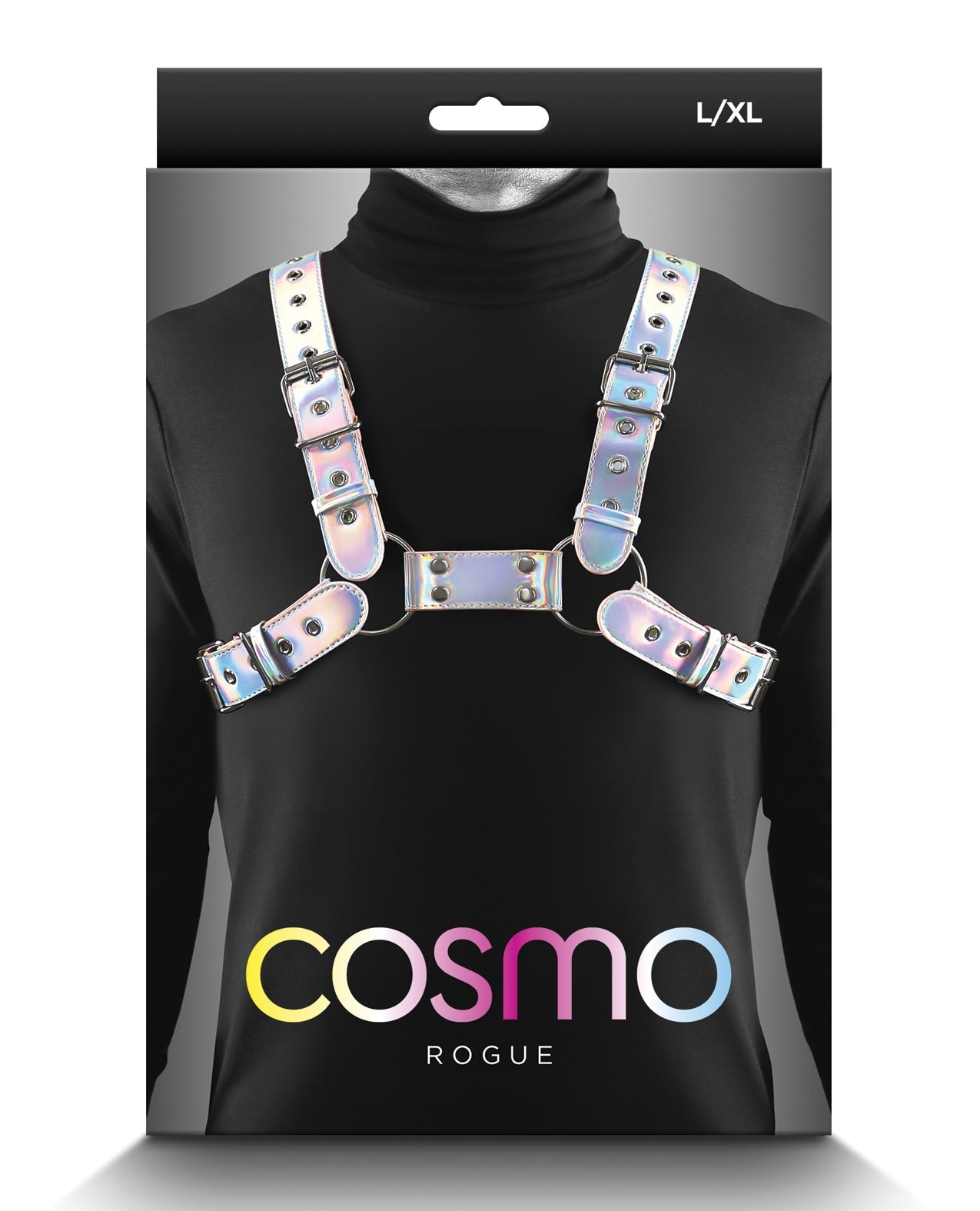 Cosmo Harness Rogue - M/L Rainbow by Bondage & Fetish Toys