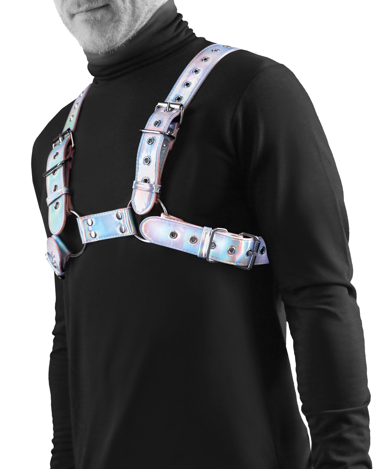 Cosmo Harness Rogue - M/L Rainbow by Bondage & Fetish Toys