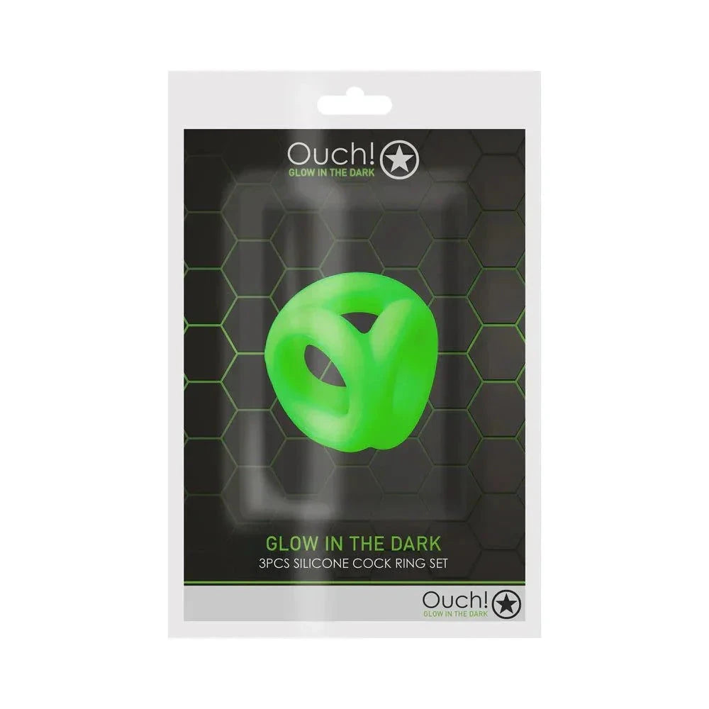 Ouch! Glow in the Dark Silicone Cock & Ball Sling Neon Green by Cock & Balls