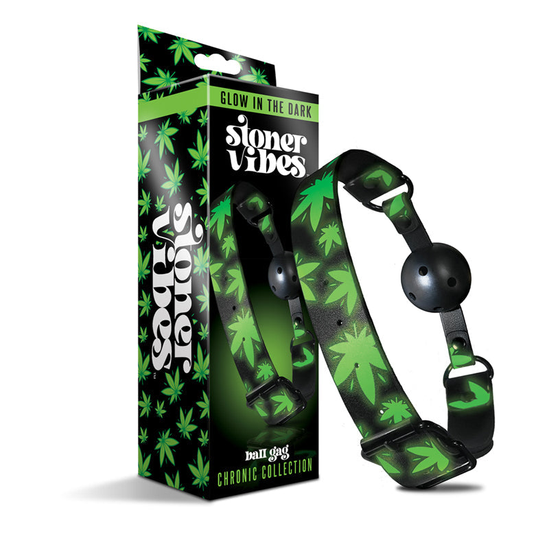 Stoner Vibes Chronic Collection Glow in the Dark Breathable Ball Gag by Bondage & Fetish Toys