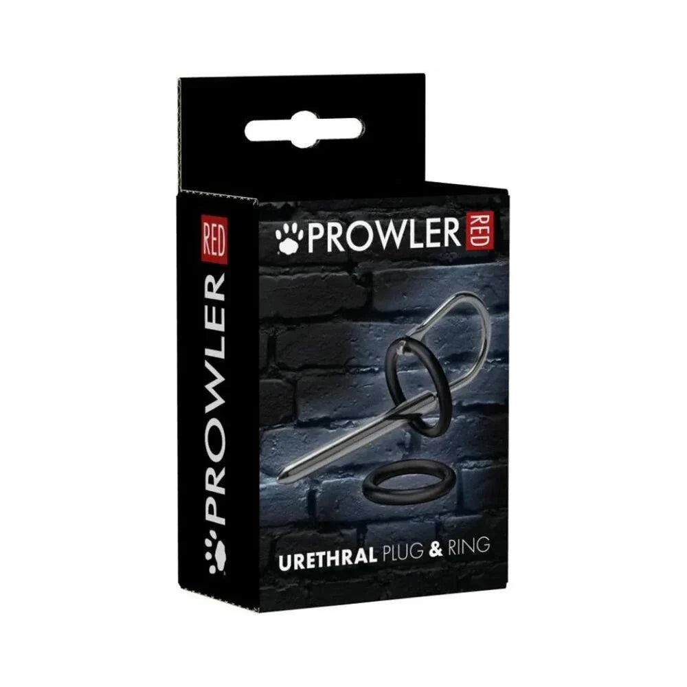 Prowler RED Urethral Plug & Ring Stainless Steel by Bondage & Fetish Toys