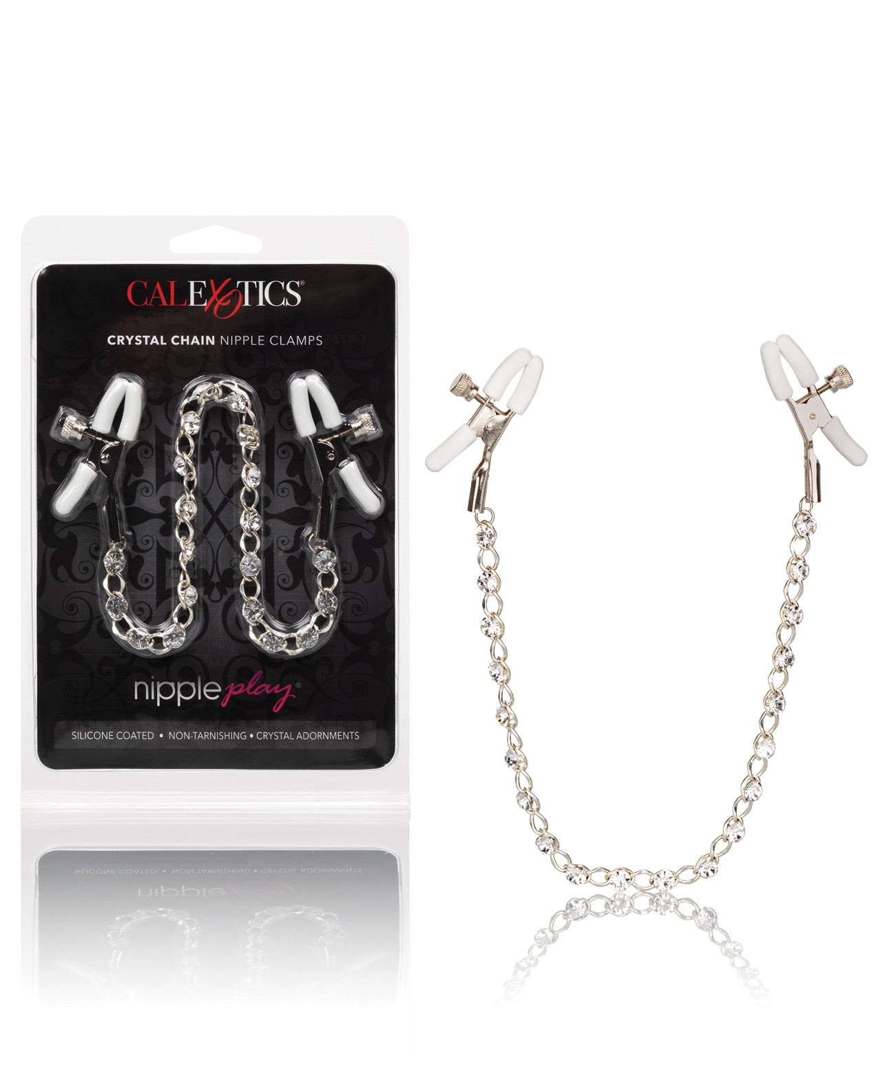 Nipple Play Crystal Chain Nipple Clamps by Bondage & Fetish Toys