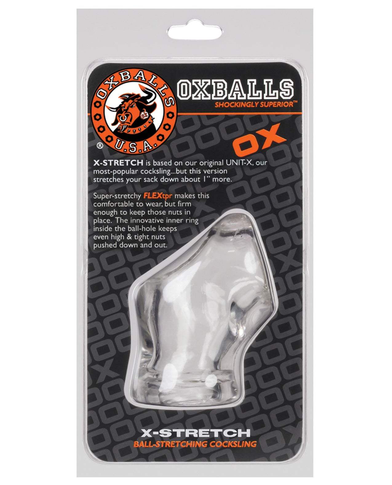 Oxballs Atomic Jock Unit X Stretch Cocksling - Clear by Cock & Balls