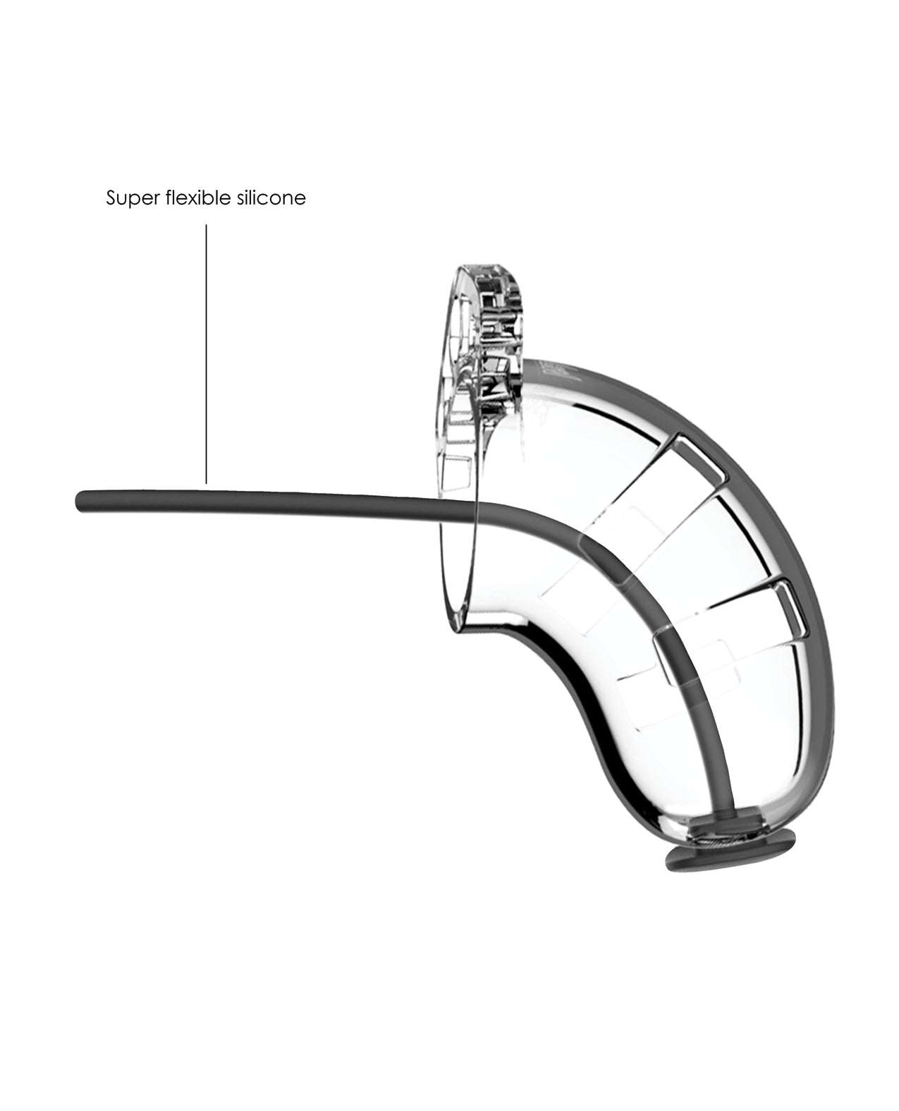 Shots Man Cage 3.5" w/Silicone Urethral Sounding - Clear by Bondage & Fetish Toys