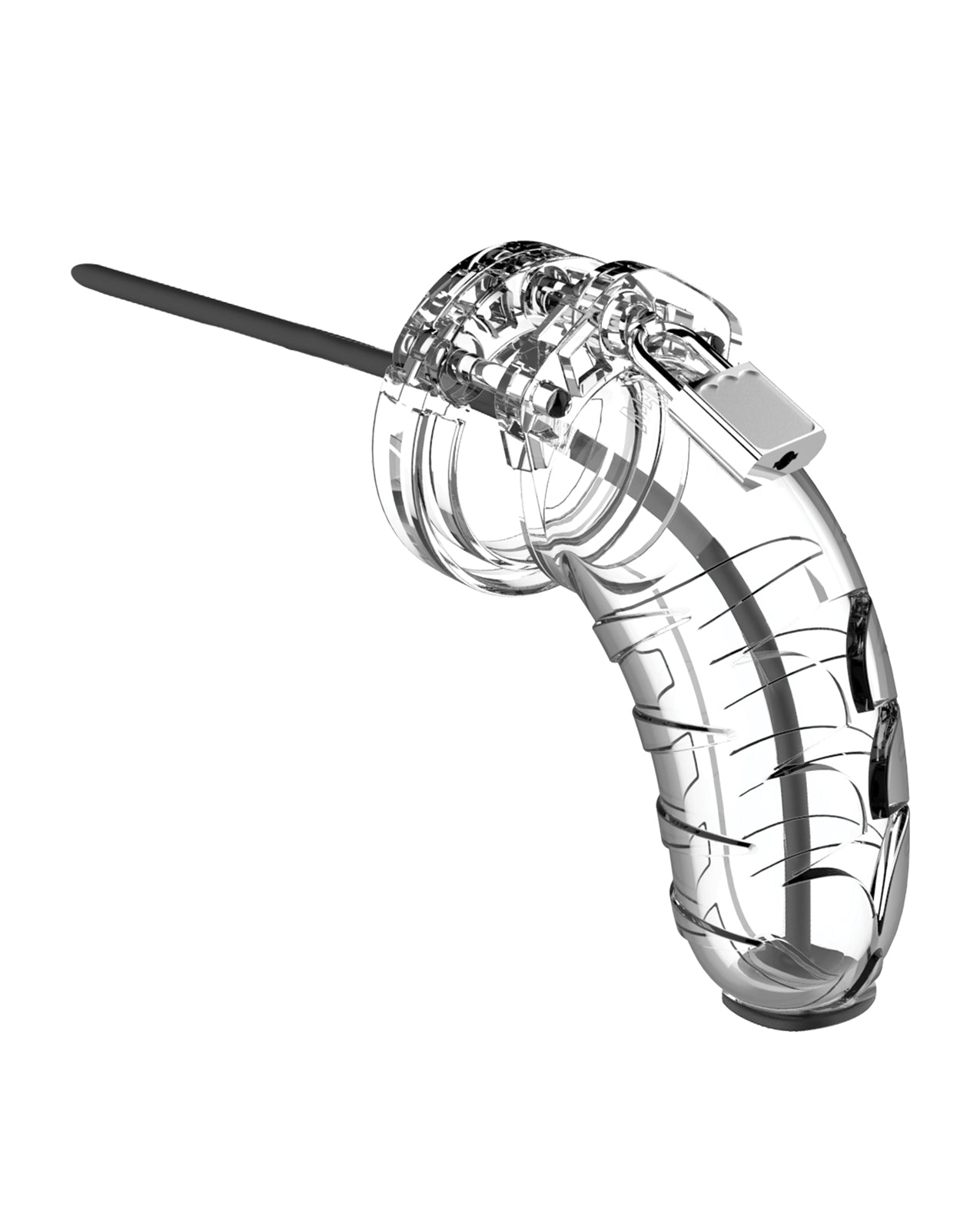 Shots Man Cage 4.5" w/Silicone Urethral Sounding - Clear by Bondage & Fetish Toys