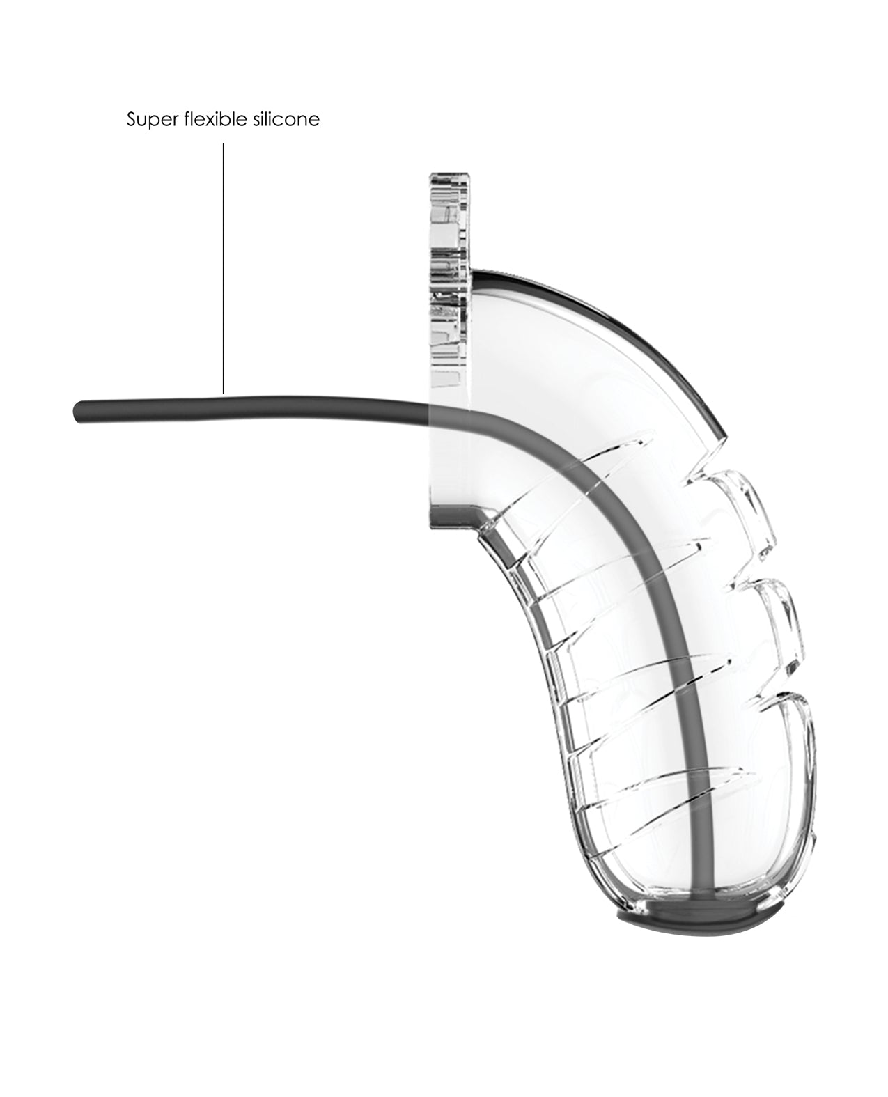 Shots Man Cage 4.5" w/Silicone Urethral Sounding - Clear by Bondage & Fetish Toys