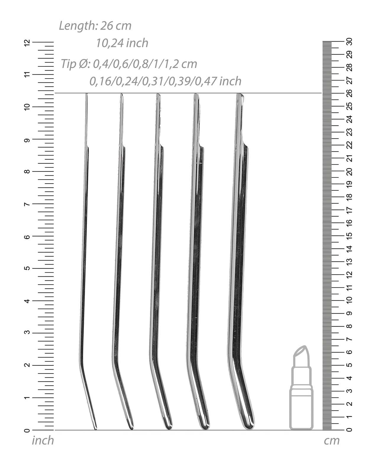 Shots Ouch Urethral Sounding Metal Dilator Set by Bondage & Fetish Toys
