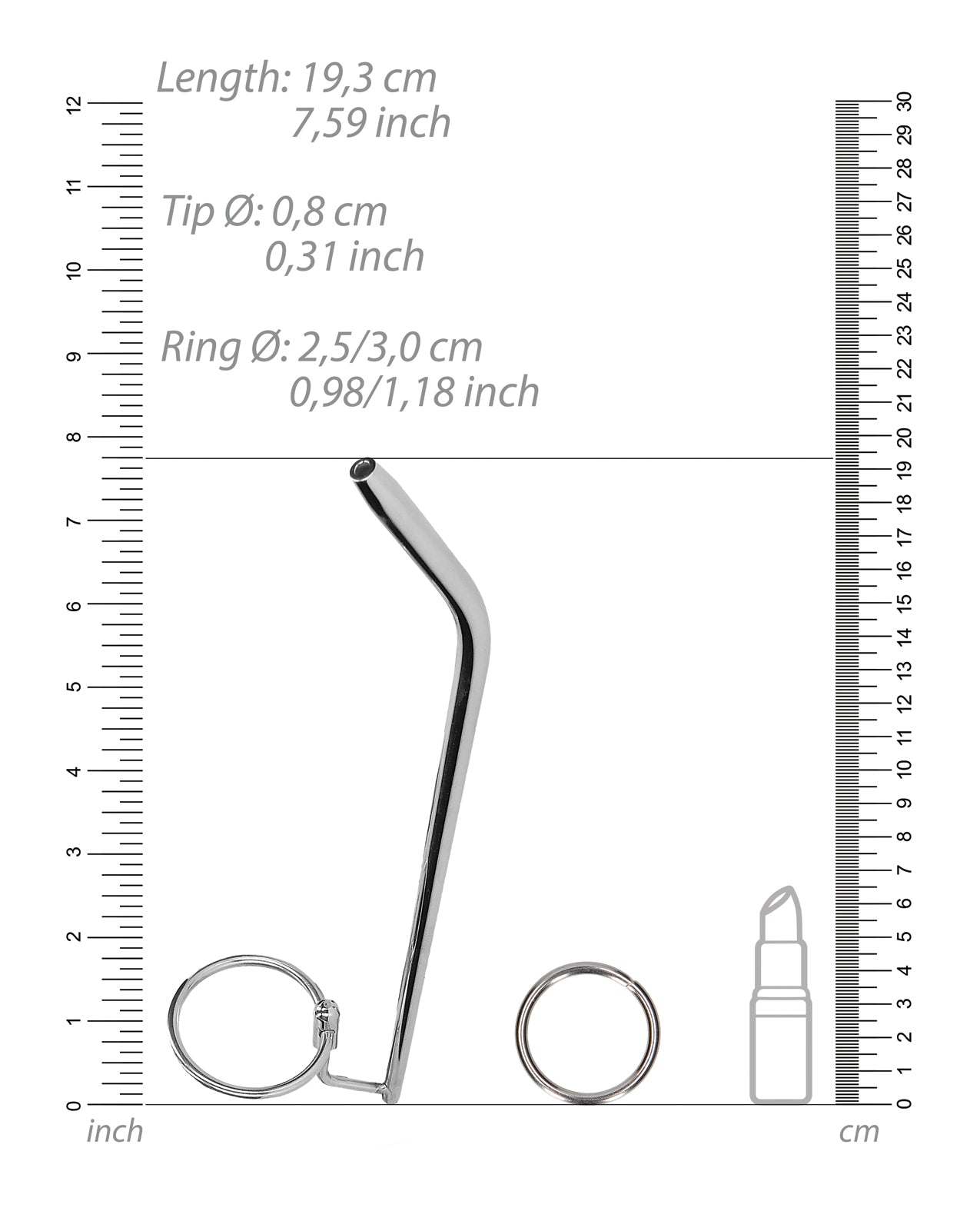 Shots Ouch Urethral Sounding Dilator Stick by Bondage & Fetish Toys