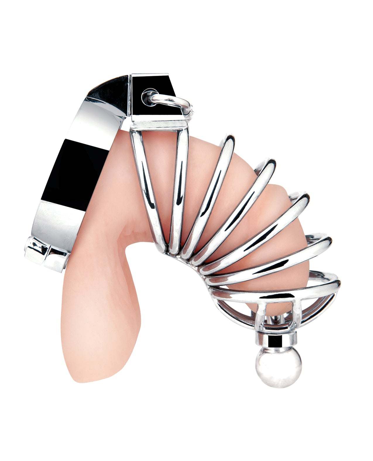 Blue Line Urethral Play Cage - Silver by Bondage & Fetish Toys