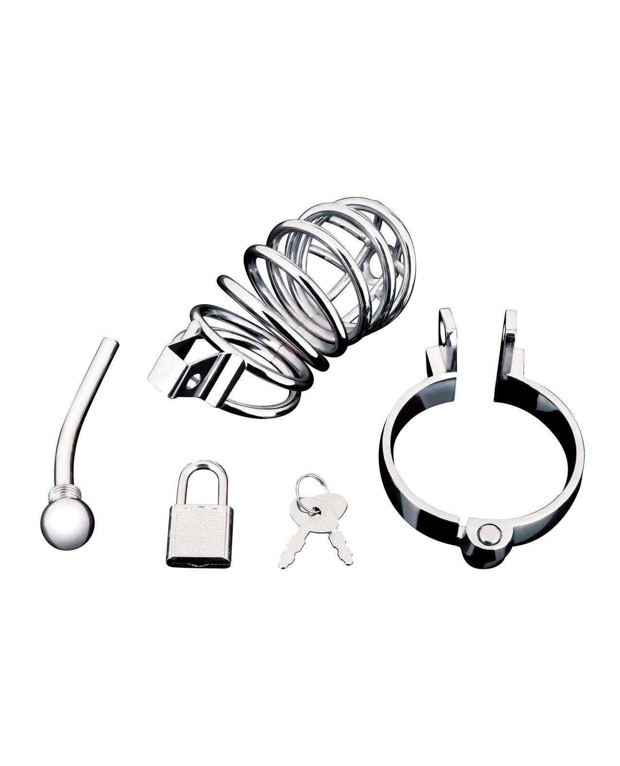 Blue Line Urethral Play Cage - Silver by Bondage & Fetish Toys