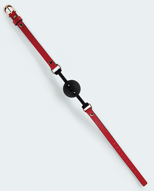 Lust PU Leather Ball Gag - Red/Black by Bondage & Fetish Toys