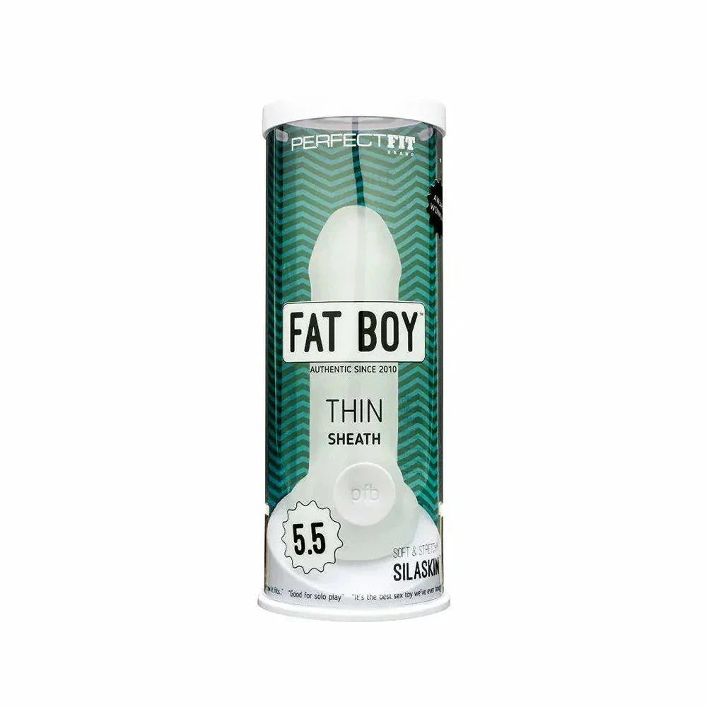 Fat Boy Thin 5.5 in. Extender Sheath Clear by Cock & Balls