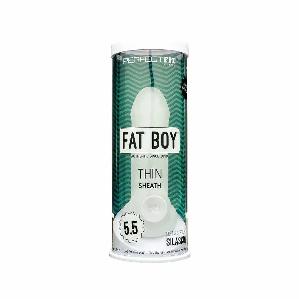 Fat Boy Thin 5.5 in. Extender Sheath Clear by Cock & Balls
