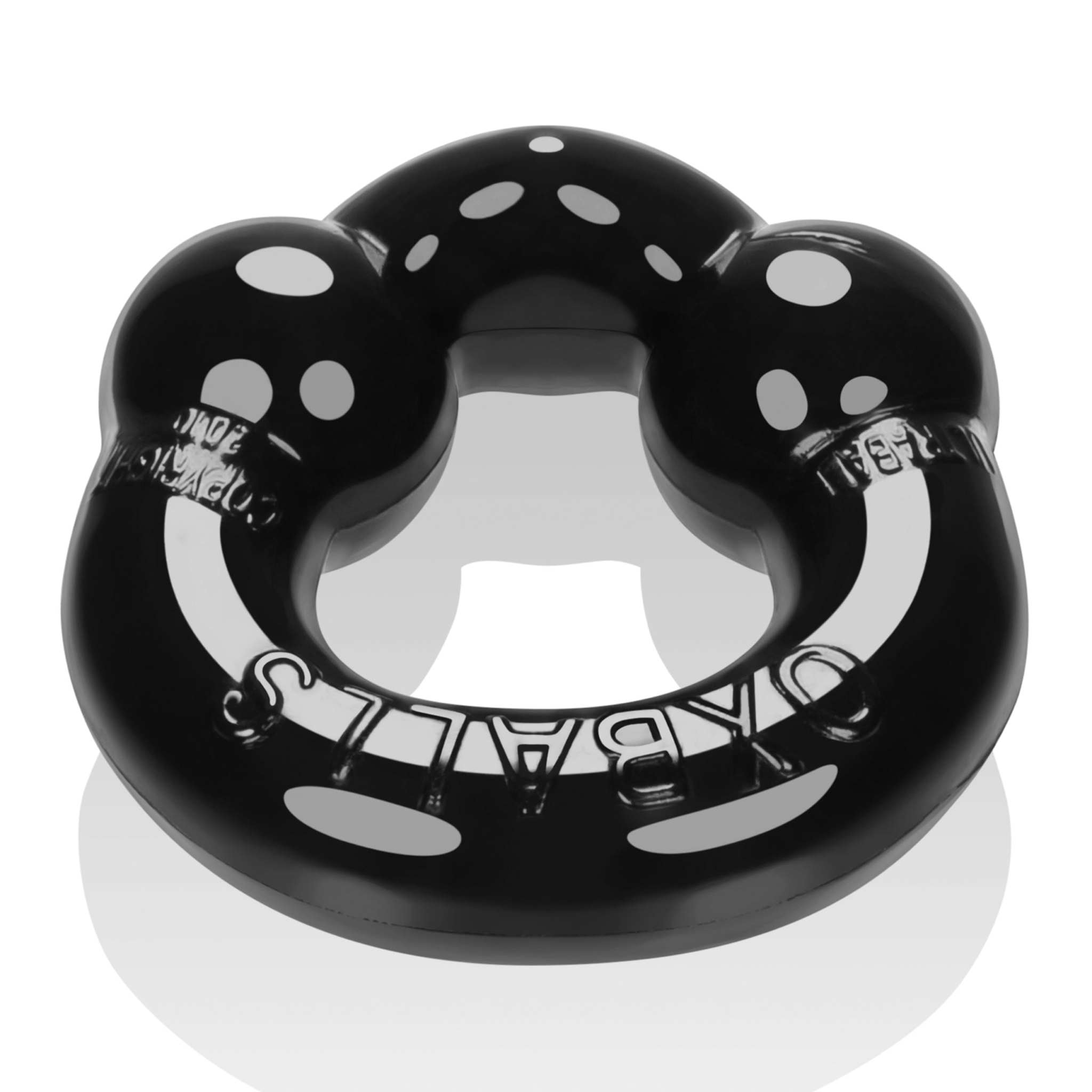 Ultraballs 2-Piece Cockring Set black FLEX-TPR stretchable rings with pressure nodules for enhanced rigidity and bulge
