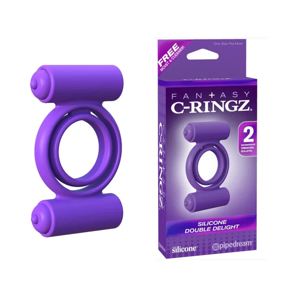 Fantasy C-Ringz Ironman Duo-Ring cockring and ballstretcher in black silicone for enhanced pleasure and intense orgasms