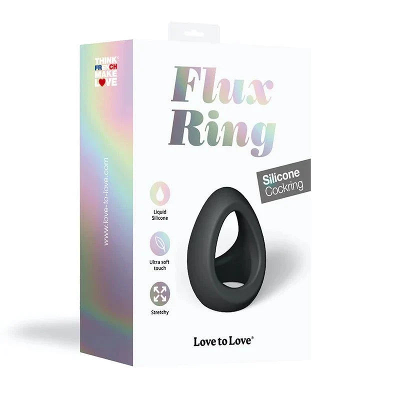 Love to Love Flux Ring Silicone Cockring Noir by Cock & Balls
