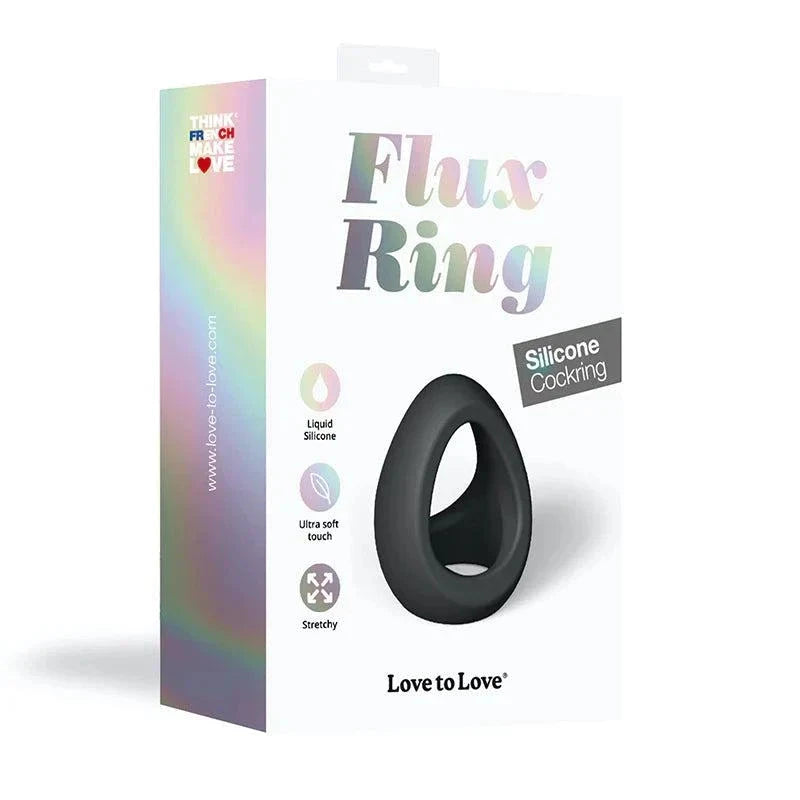 Love to Love Flux Ring Silicone Cockring Noir by Cock & Balls