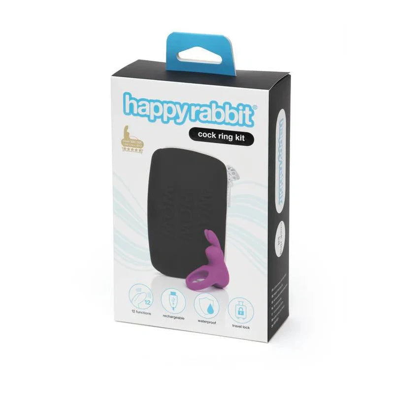 Happy Rabbit 2-Piece Rechargeable Silicone Cockring Kit by Cock & Balls