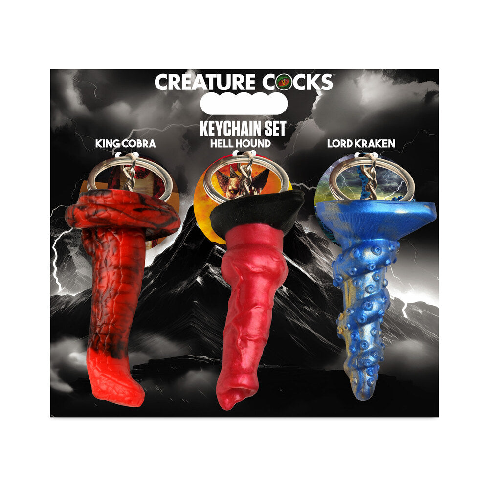 Creature Cocks Hell-Hound, Lord Kraken & King Cobra Silicone Keychain Set by Accessories