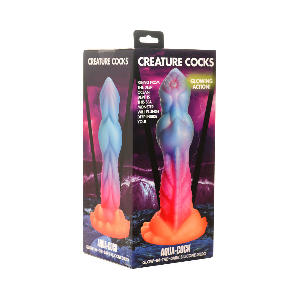 Creature Cocks Aqua-Cock Glow-in-the-Dark Silicone Dildo by Anal Toys & Stimulators