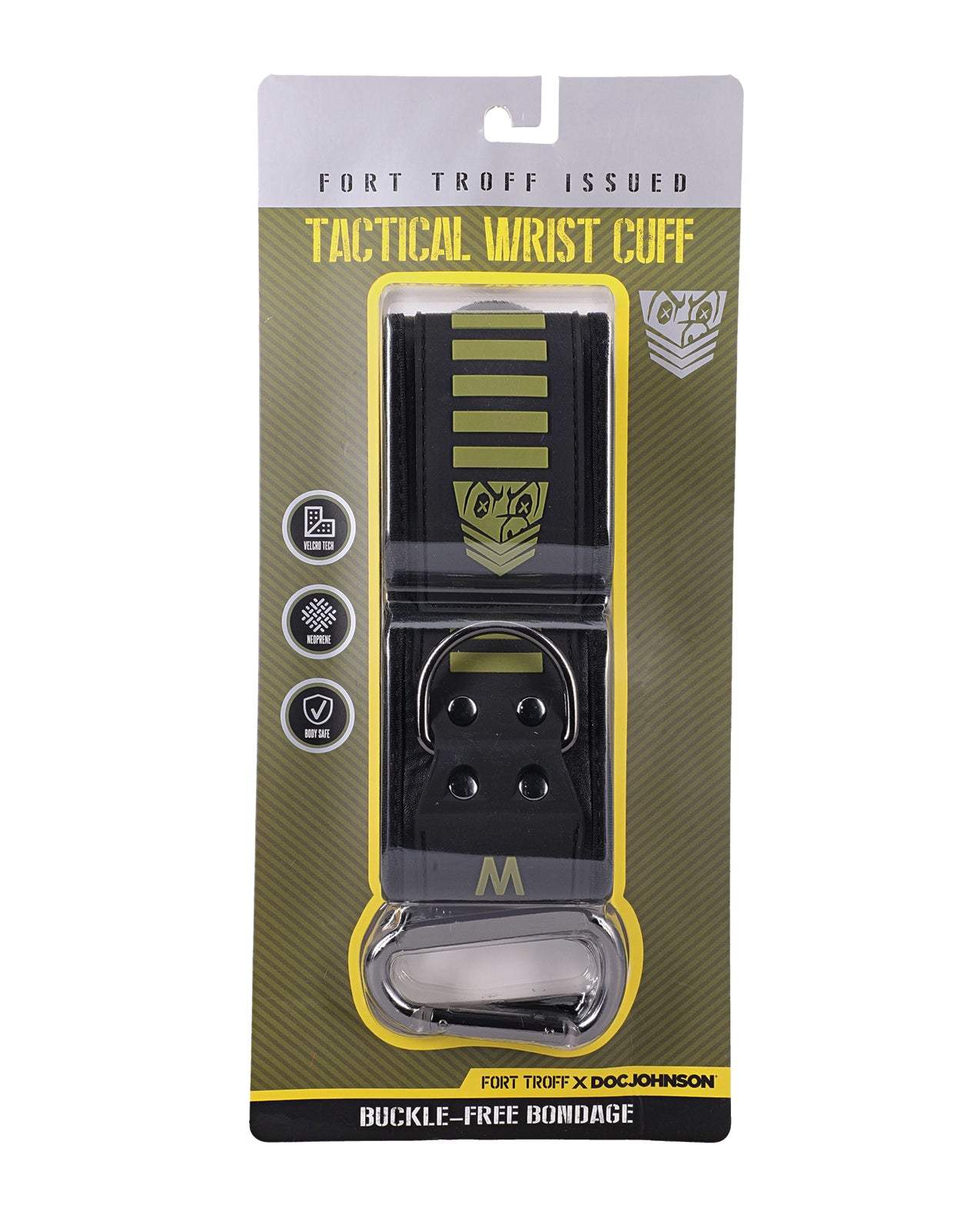 Fort Troff Tactical Wrist Cuffs - Black/Green by Bondage & Fetish Toys
