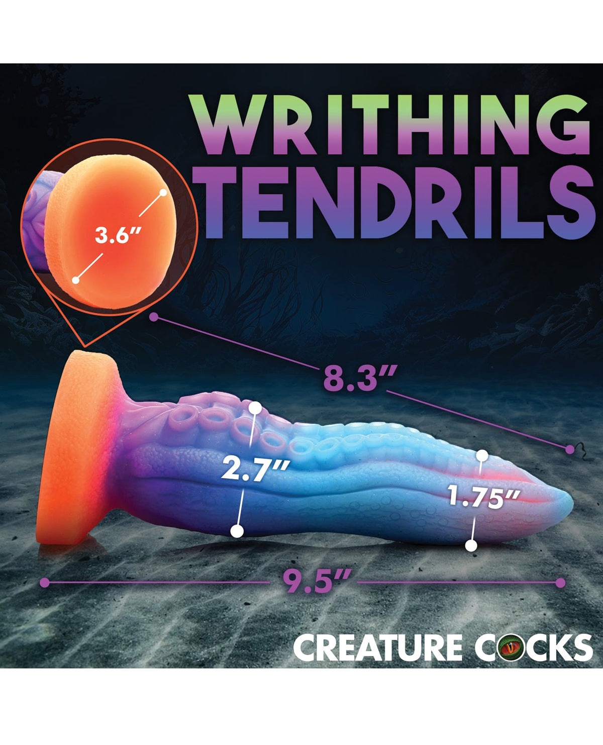 Creature Cocks Tenta-Cock Silicone Dildo - Glow in the Dark by Anal Toys & Stimulators