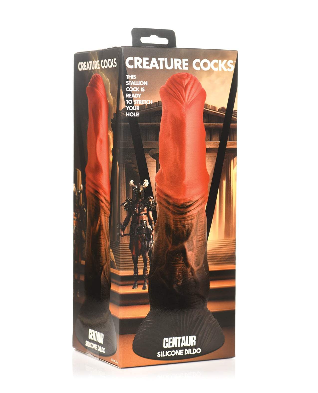 Multi-color Creature Cocks Centaur Silicone Dildo with suction cup base in packaging