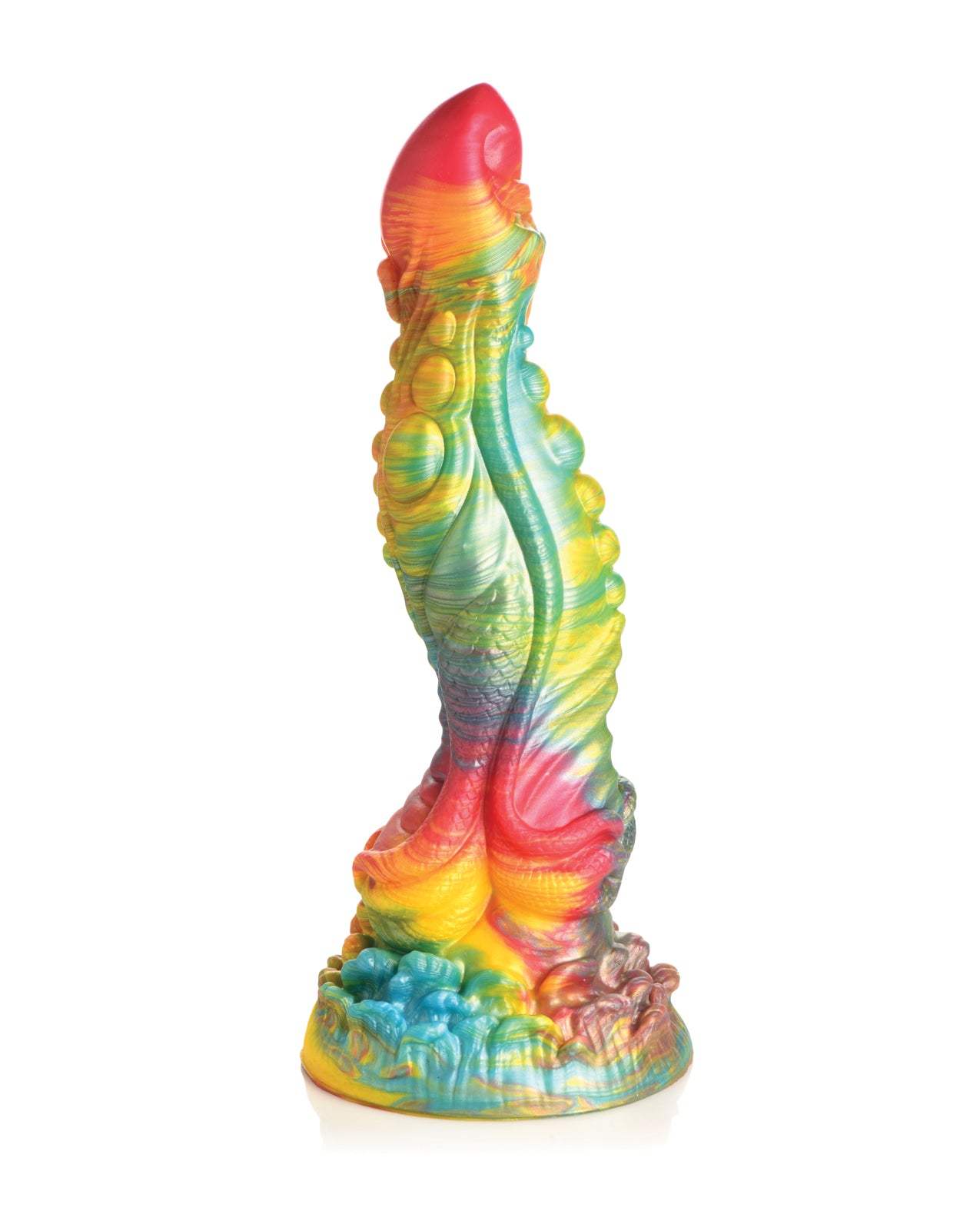 Colorful Creature Cocks Majestic Merman silicone dildo with textured surface and suction cup base