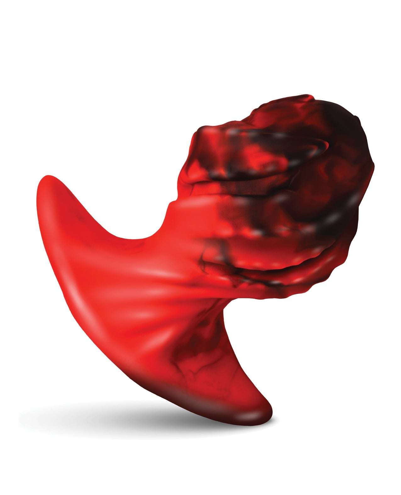 Creature Cocks Dragonspawn medium black and red silicone butt plug with dragon egg texture and flared base