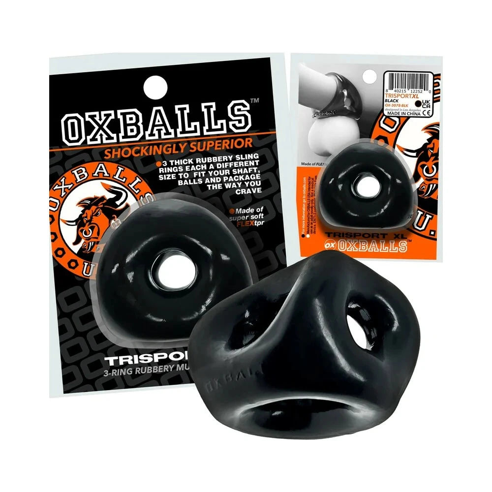 Oxballs Tri-Sport XL Thicker 3-Ring Sling Black by Cock & Balls