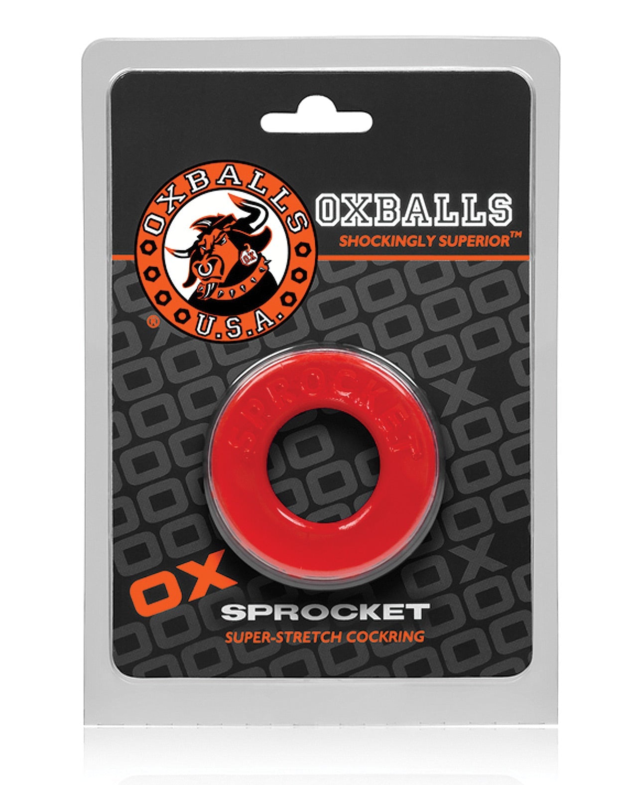 Sprocket Cockring Atomic Jock - Red by Cock & Balls