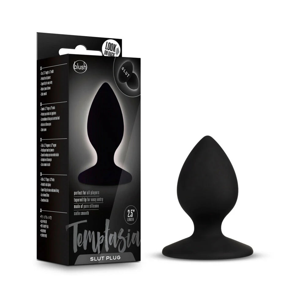 Temptasia 'Slut' Silicone Anal Plug Black by Anal Toys & Stimulators