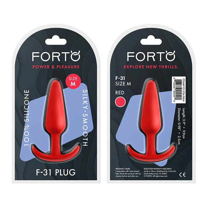 Forto F-31 Silicone Anal Plug Medium Red by Anal Toys & Stimulators