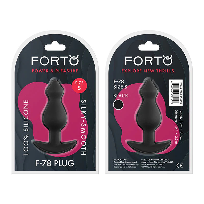 Forto F-78 Pointee Silicone Anal Plug Small Black by Anal Toys & Stimulators