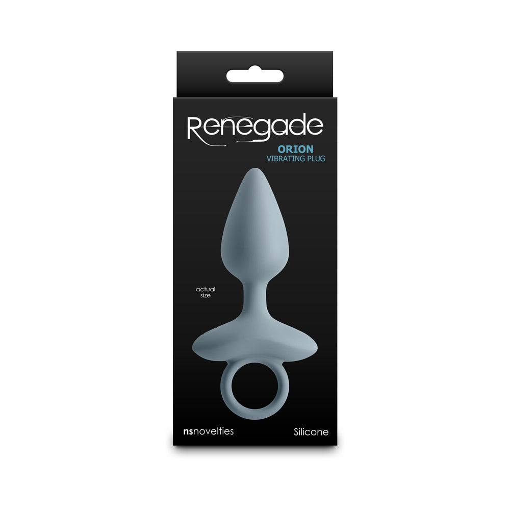 Renegade Orion rechargeable vibrating anal plug in gray silicone with ergonomic design and multiple vibration settings