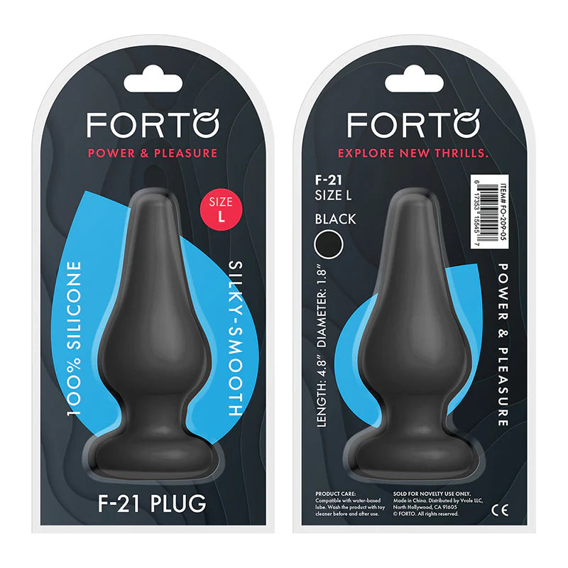 Forto F-21 Tear Drop Silicone Anal Plug Large Black by Anal Toys & Stimulators