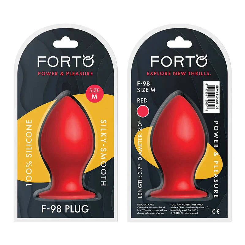 Forto F-98 Cone Silicone Anal Plug Medium Red by Anal Toys & Stimulators
