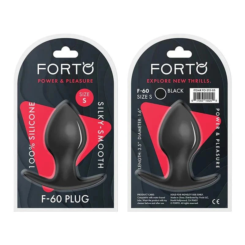 Forto F-60 Spade Silicone Anal Plug Small Black by Anal Toys & Stimulators